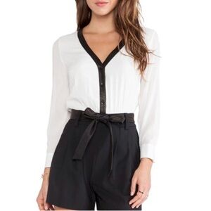 NWT Wool/Lamb Leather Alice + Olivia Romper